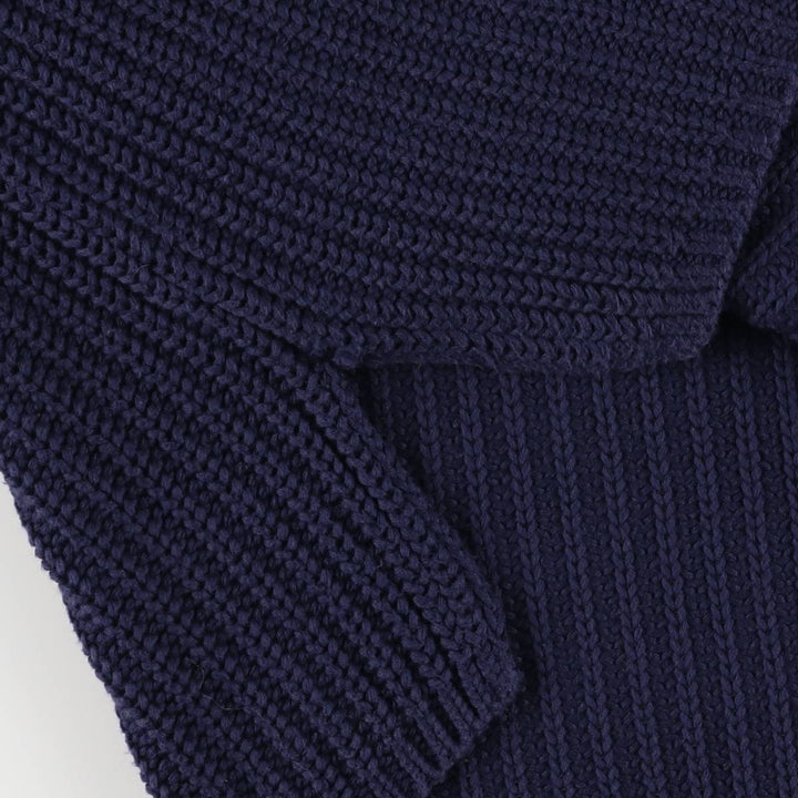 Ralph Lauren Petite Ribbed Cotton Knit Sweater, Women's Size Small cotton navy blue type Vintage Second Hand