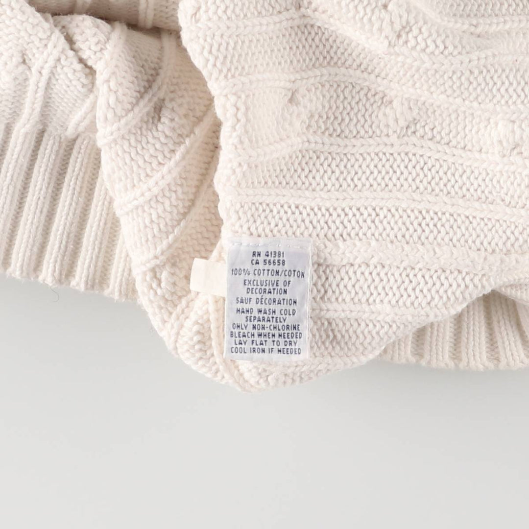 Ralph Lauren RALPH LAUREN cable knit cotton sweater, women's size L cotton white type Vintage Second Hand