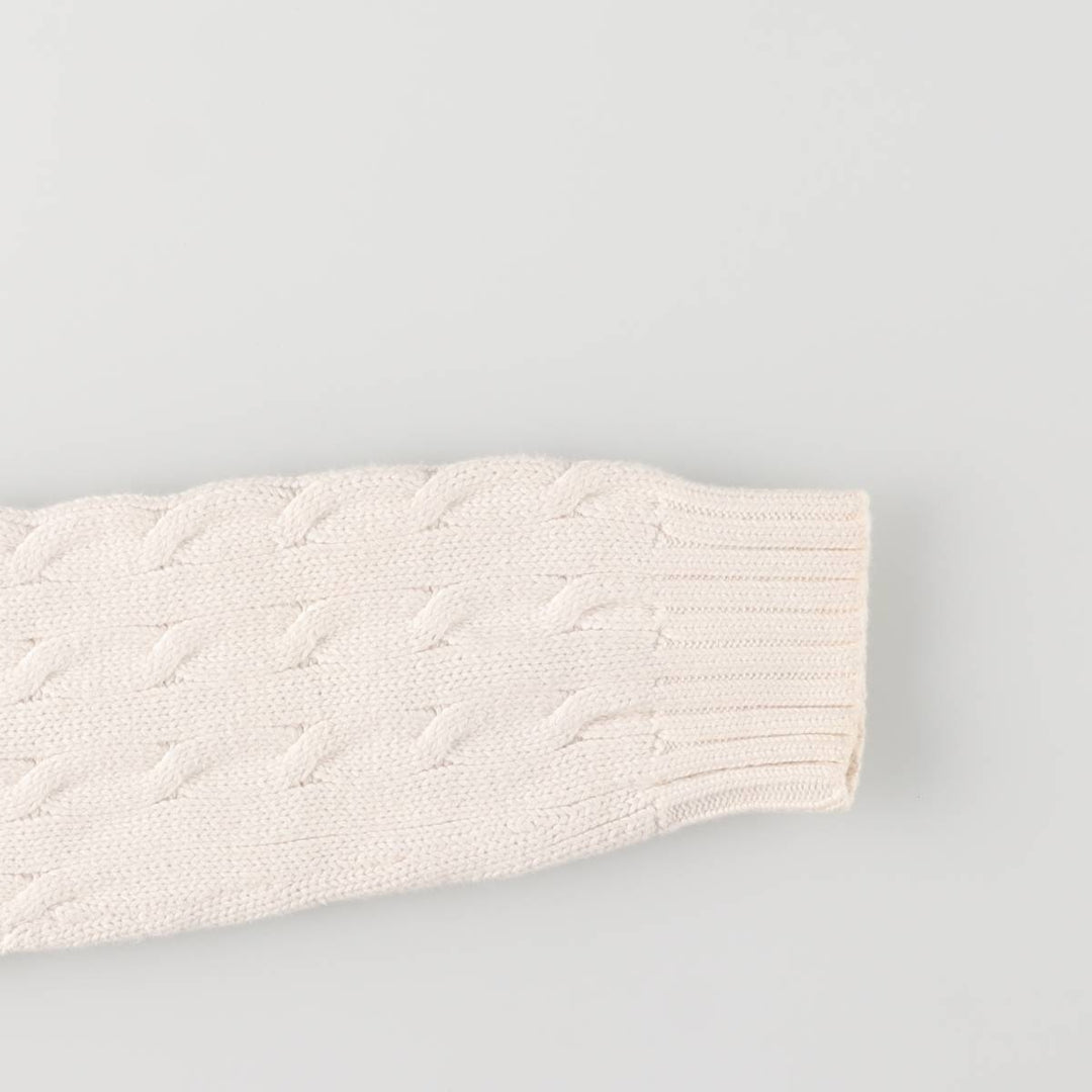 Ralph Lauren RALPH LAUREN cable knit cotton sweater, women's size L cotton white type Vintage Second Hand