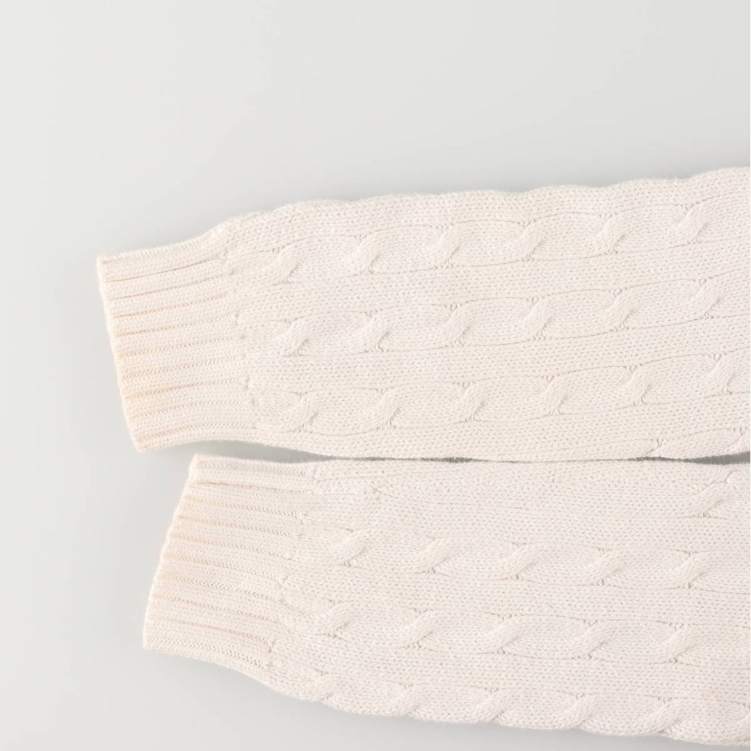 Ralph Lauren RALPH LAUREN cable knit cotton sweater, women's size L cotton white type Vintage Second Hand