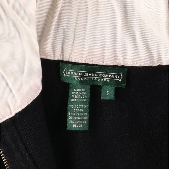 Ralph Lauren Jeans Company Cotton Knit Half-Zip Sweater, Women's Size Small cotton black type Vintage Second Hand