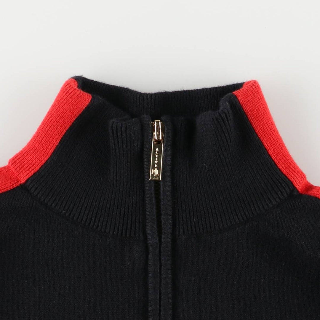 Ralph Lauren LAUREN ACTIVE Cotton Knit Half-Zip Sweater, Women's Size L cotton black type Vintage Second Hand