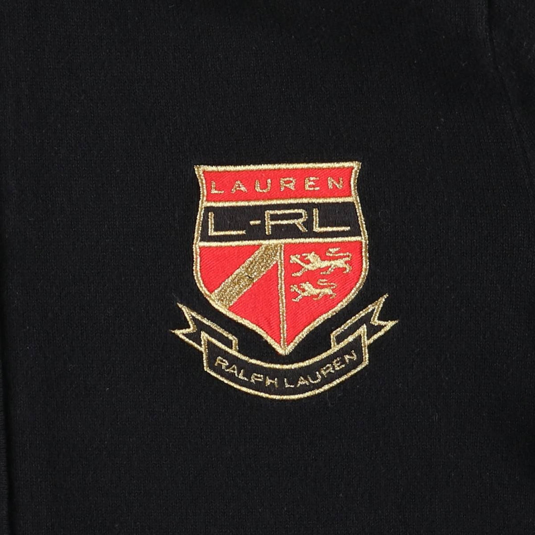 Ralph Lauren LAUREN ACTIVE Cotton Knit Half-Zip Sweater, Women's Size L cotton black type Vintage Second Hand