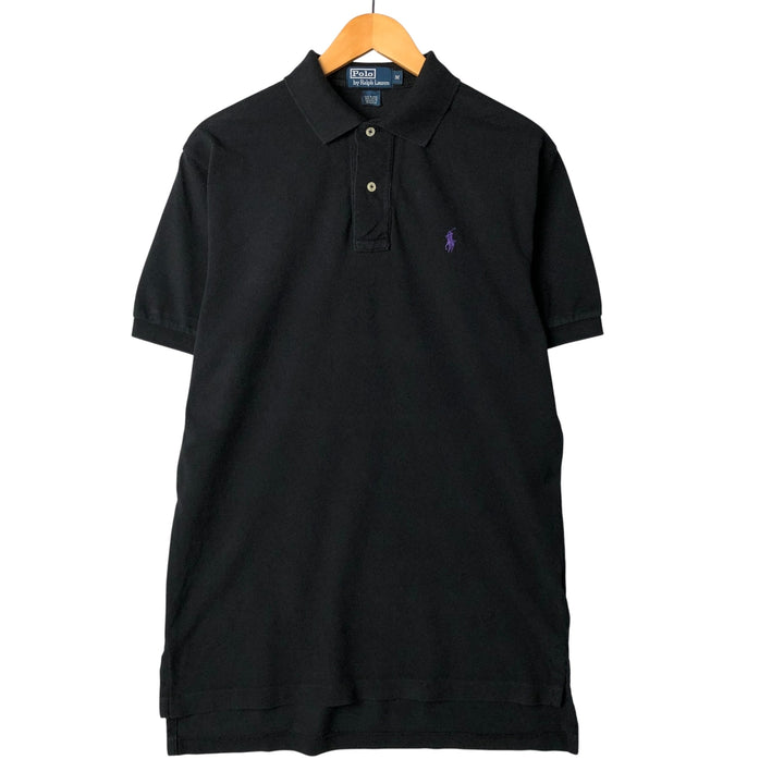 Ralph Lauren POLO by Ralph Lauren short sleeve polo shirt, men's size M cotton black type Vintage Second Hand