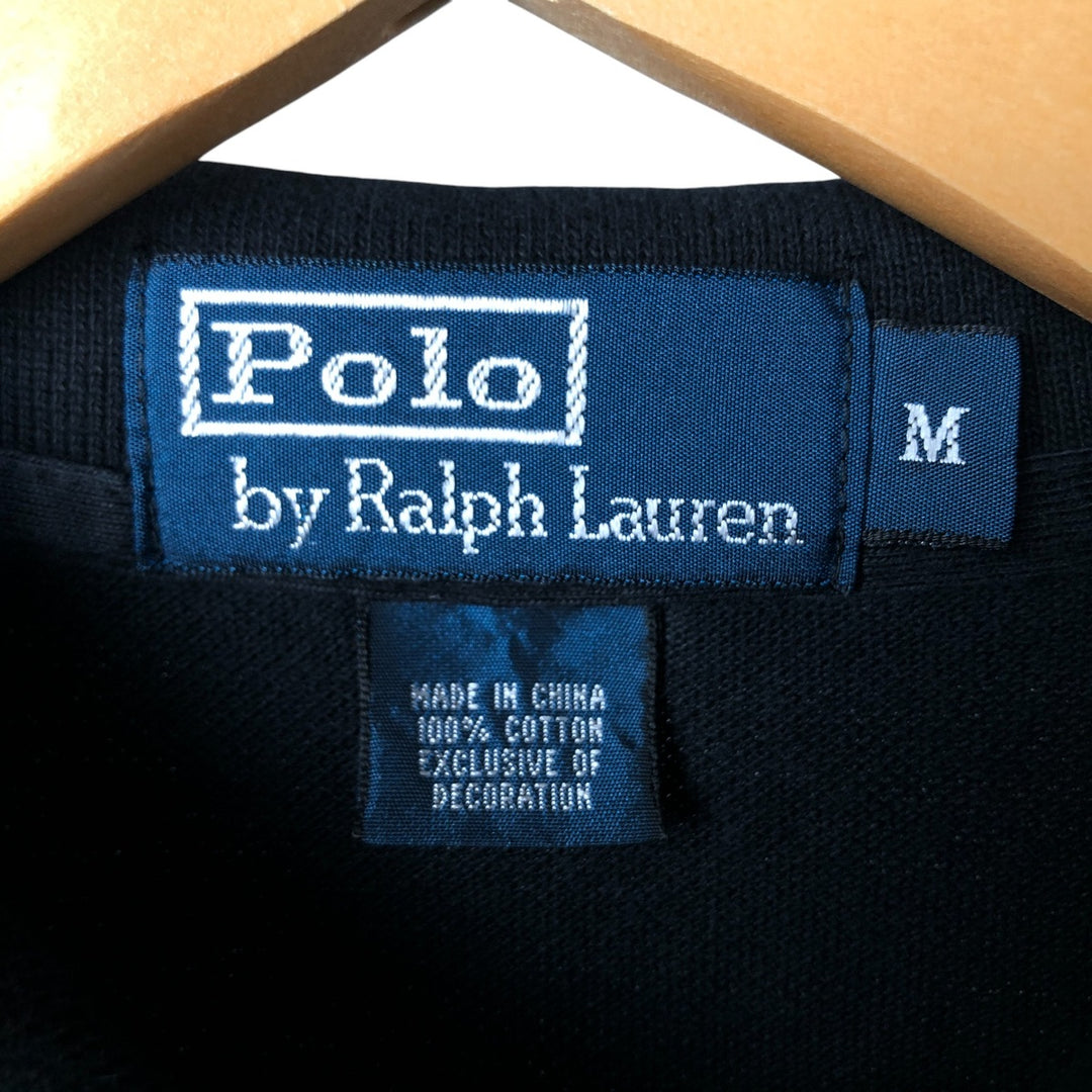 Ralph Lauren POLO by Ralph Lauren short sleeve polo shirt, men's size M cotton black type Vintage Second Hand