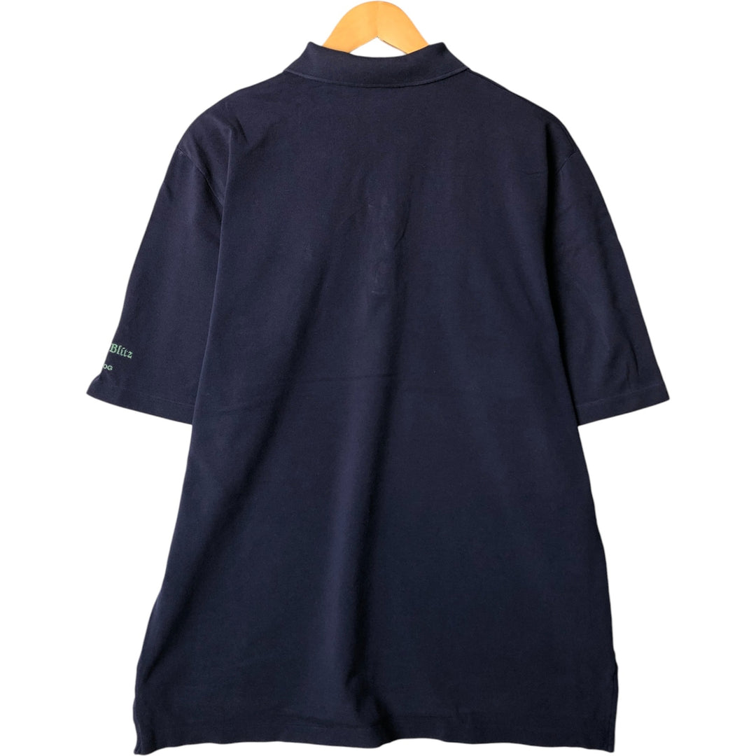 Ralph Lauren POLO GOLF Polo Golf short sleeve polo shirt for men size L Pima Cotton navy blue type Vintage Second Hand