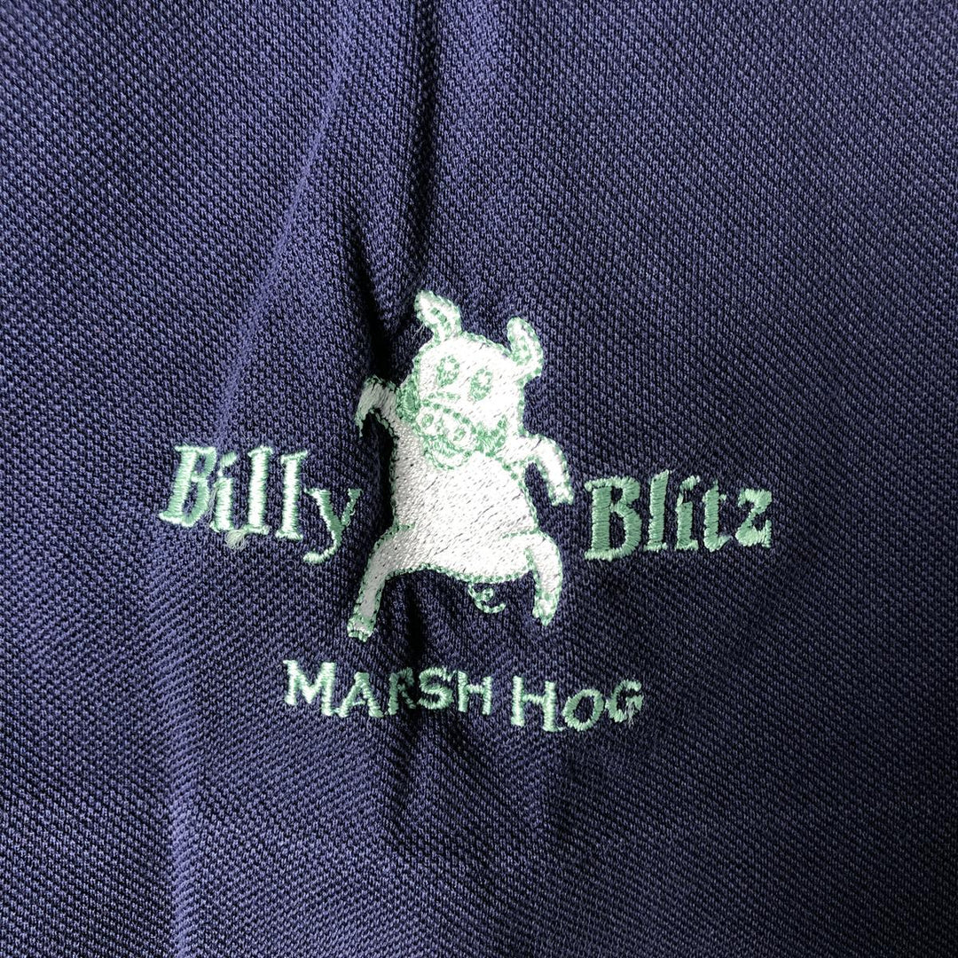 Ralph Lauren POLO GOLF Polo Golf short sleeve polo shirt for men size L Pima Cotton navy blue type Vintage Second Hand