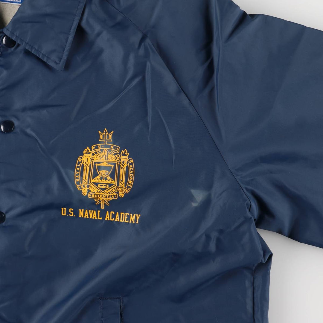 Vintage 1990'S Champion USNA Naval Academy College Coach's Jacket, Made in USA, Men's XL Nylon navy blue type Vintage Second Hand