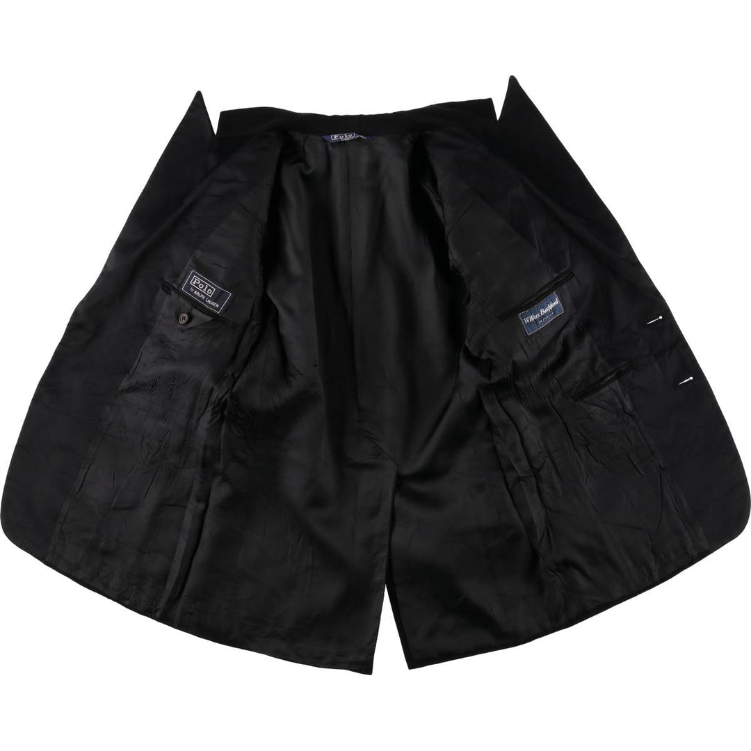 1970'S Ralph Lauren POLO by Ralph Lauren peak lapel tailored jacket, men's size small unclear black type Vintage Second Hand