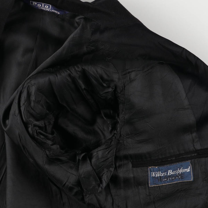 1970'S Ralph Lauren POLO by Ralph Lauren peak lapel tailored jacket, men's size small unclear black type Vintage Second Hand