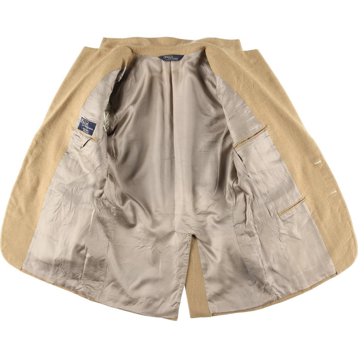 90'S Ralph Lauren POLO by Ralph Lauren FOR Perkins Shearer Wool Tailored Jacket, Made in USA, Men's Size Medium unclear Beige type Vintage Second Hand