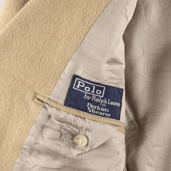 90'S Ralph Lauren POLO by Ralph Lauren FOR Perkins Shearer Wool Tailored Jacket, Made in USA, Men's Size Medium unclear Beige type Vintage Second Hand