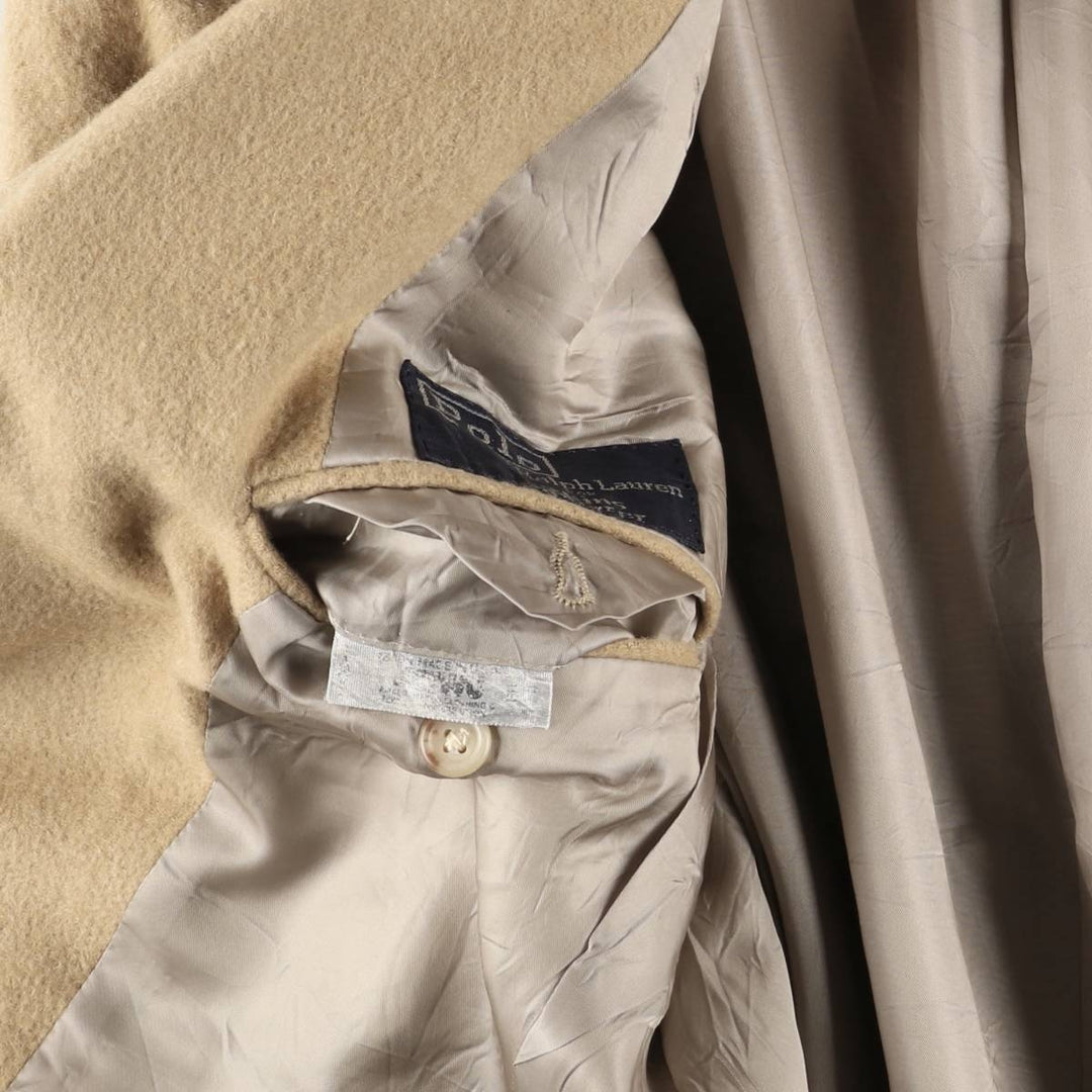 90'S Ralph Lauren POLO by Ralph Lauren FOR Perkins Shearer Wool Tailored Jacket, Made in USA, Men's Size Medium unclear Beige type Vintage Second Hand