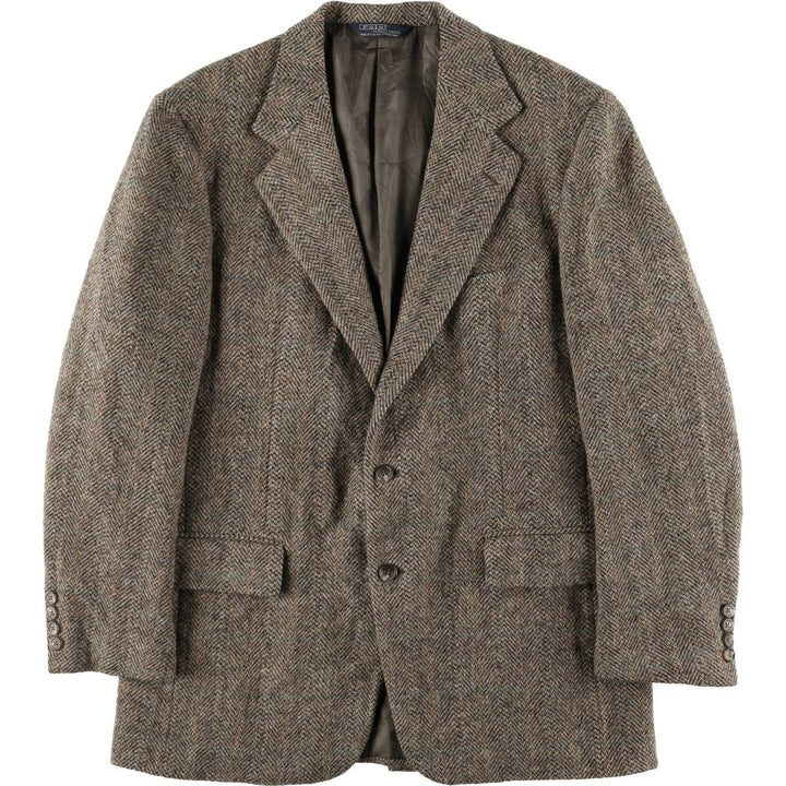 90'S Ralph Lauren POLO by Ralph Lauren Check Pattern Tailored Jacket, Made in USA, Men's Size L unclear beige type brown Vintage Second Hand