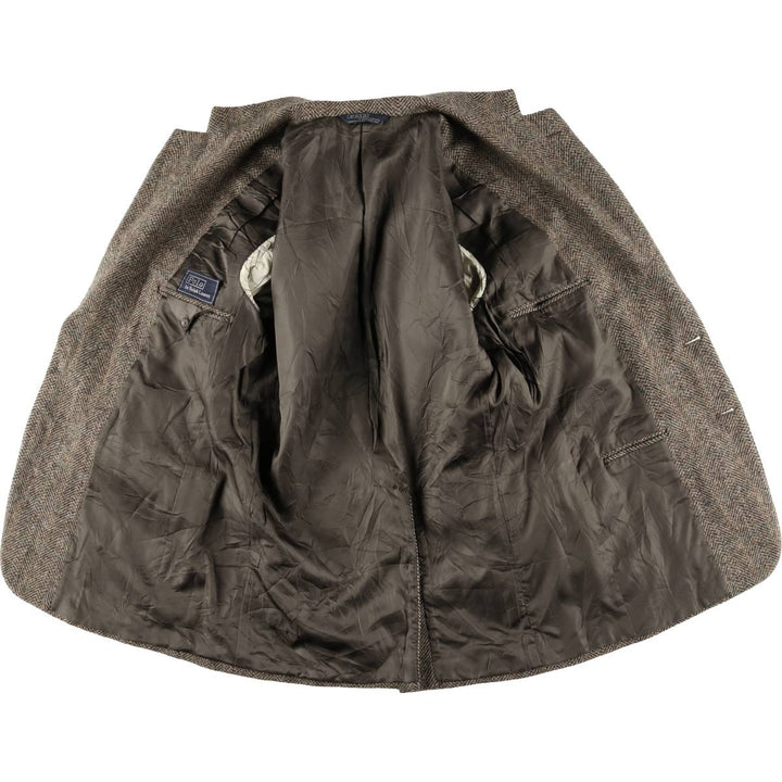 90'S Ralph Lauren POLO by Ralph Lauren Check Pattern Tailored Jacket, Made in USA, Men's Size L unclear beige type brown Vintage Second Hand