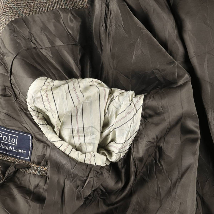 90'S Ralph Lauren POLO by Ralph Lauren Check Pattern Tailored Jacket, Made in USA, Men's Size L unclear beige type brown Vintage Second Hand