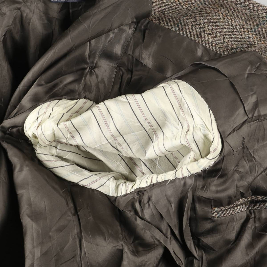 90'S Ralph Lauren POLO by Ralph Lauren Check Pattern Tailored Jacket, Made in USA, Men's Size L unclear beige type brown Vintage Second Hand