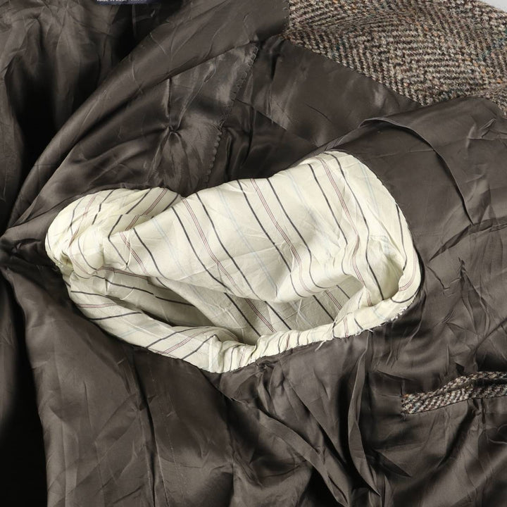 90'S Ralph Lauren POLO by Ralph Lauren Check Pattern Tailored Jacket, Made in USA, Men's Size L unclear beige type brown Vintage Second Hand