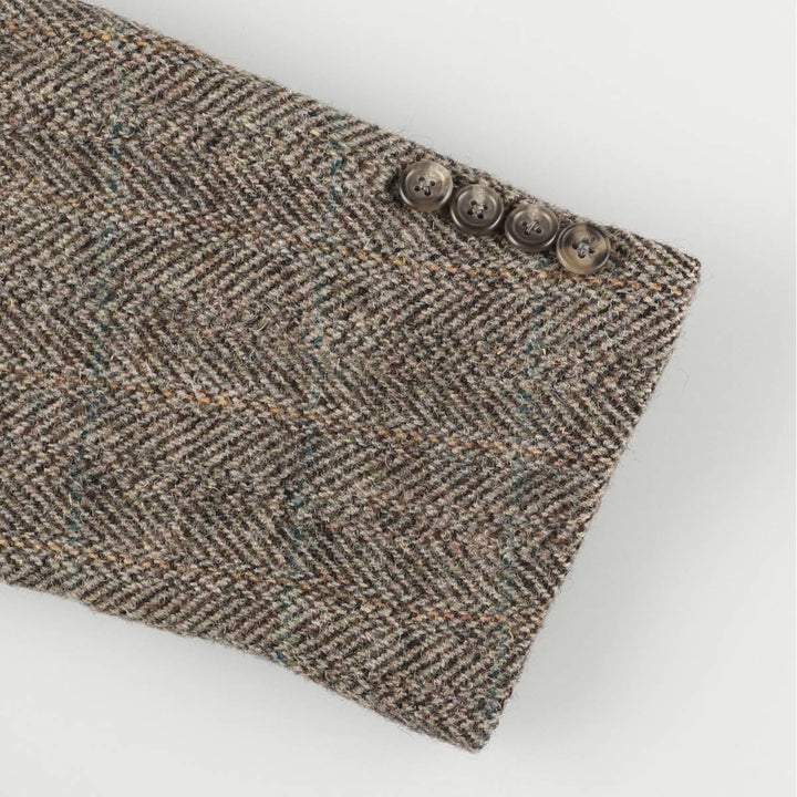 90'S Ralph Lauren POLO by Ralph Lauren Check Pattern Tailored Jacket, Made in USA, Men's Size L unclear beige type brown Vintage Second Hand