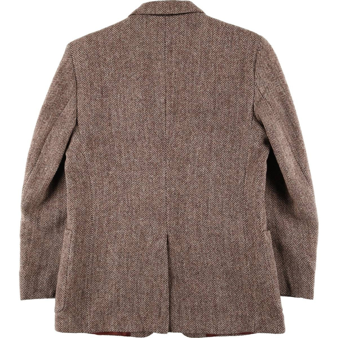 Vintage 1990'S Simpsons Harris Tweed Herringbone Wool Tailored Jacket, Men's Size Medium wool brown type Vintage Second Hand