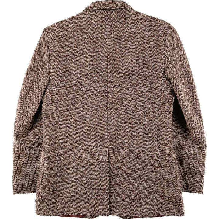 Vintage 1990'S Simpsons Harris Tweed Herringbone Wool Tailored Jacket, Men's Size Medium wool brown type Vintage Second Hand