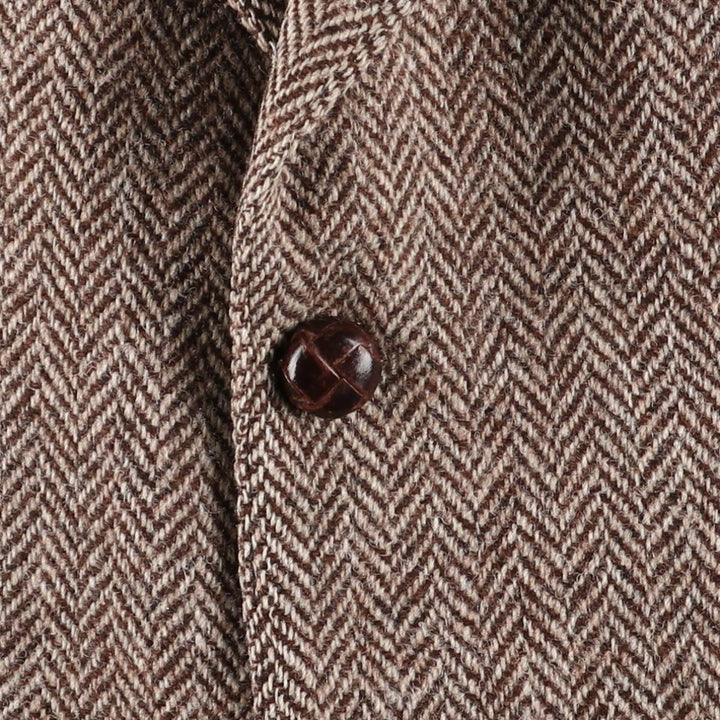 Vintage 1990'S Simpsons Harris Tweed Herringbone Wool Tailored Jacket, Men's Size Medium wool brown type Vintage Second Hand