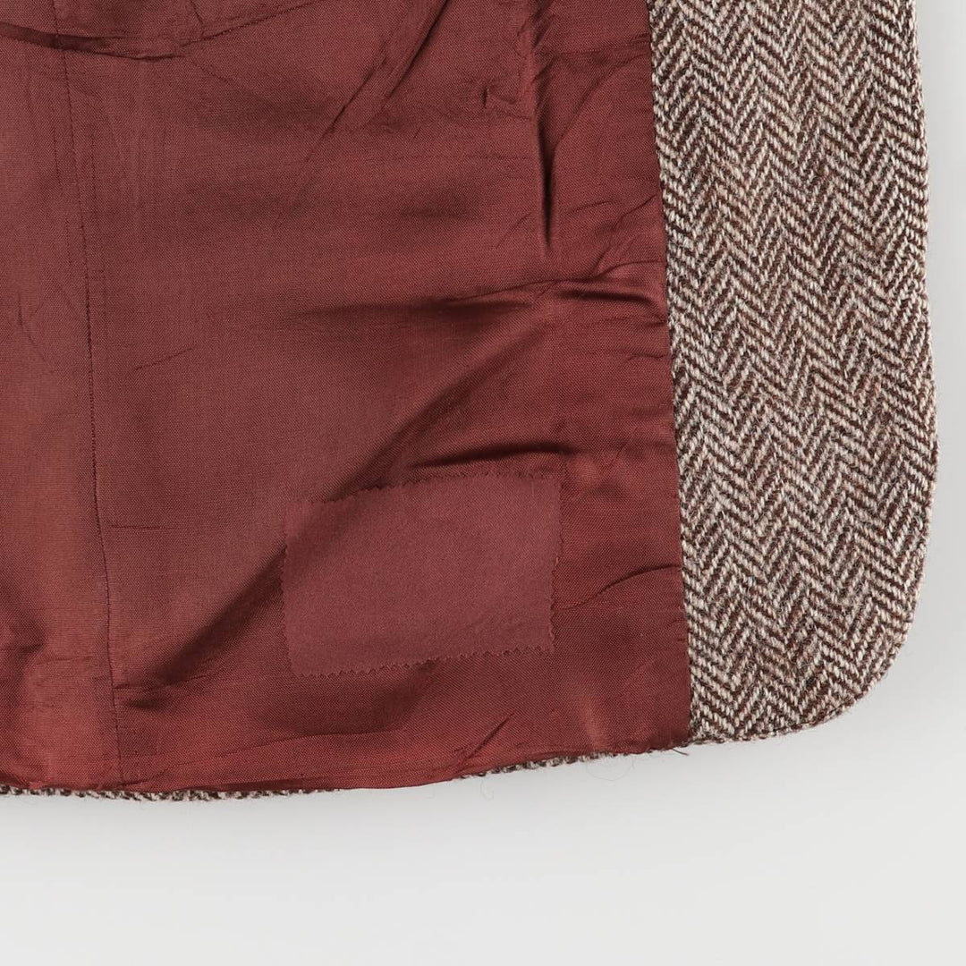 Vintage 1990'S Simpsons Harris Tweed Herringbone Wool Tailored Jacket, Men's Size Medium wool brown type Vintage Second Hand