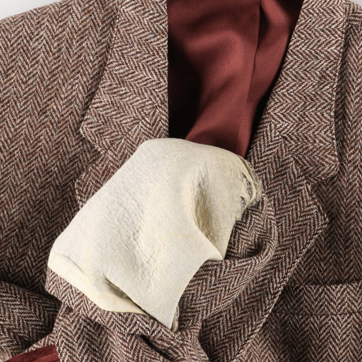 Vintage 1990'S Simpsons Harris Tweed Herringbone Wool Tailored Jacket, Men's Size Medium wool brown type Vintage Second Hand