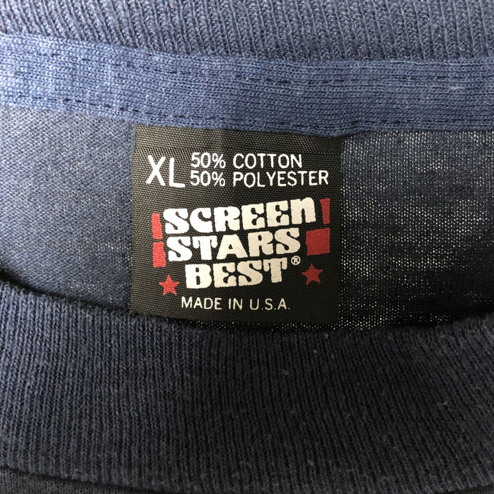 90'S Screen Stars Best Message Print T-Shirt, Made in USA, Men's XL, Vintage cotton navy blue type Vintage Second Hand