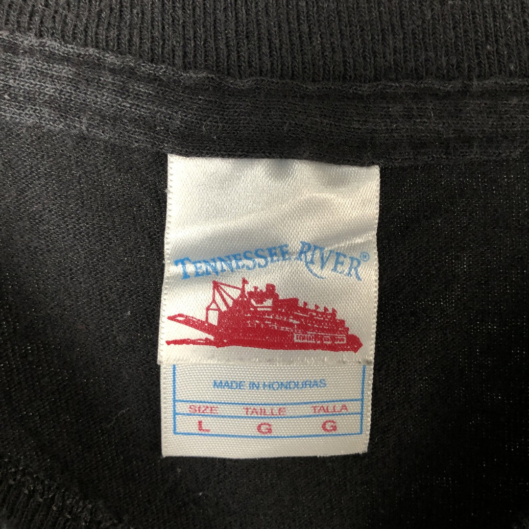 2000'S Tennessee River Message Print T-Shirt, Men's Size L cotton black type Vintage Second Hand