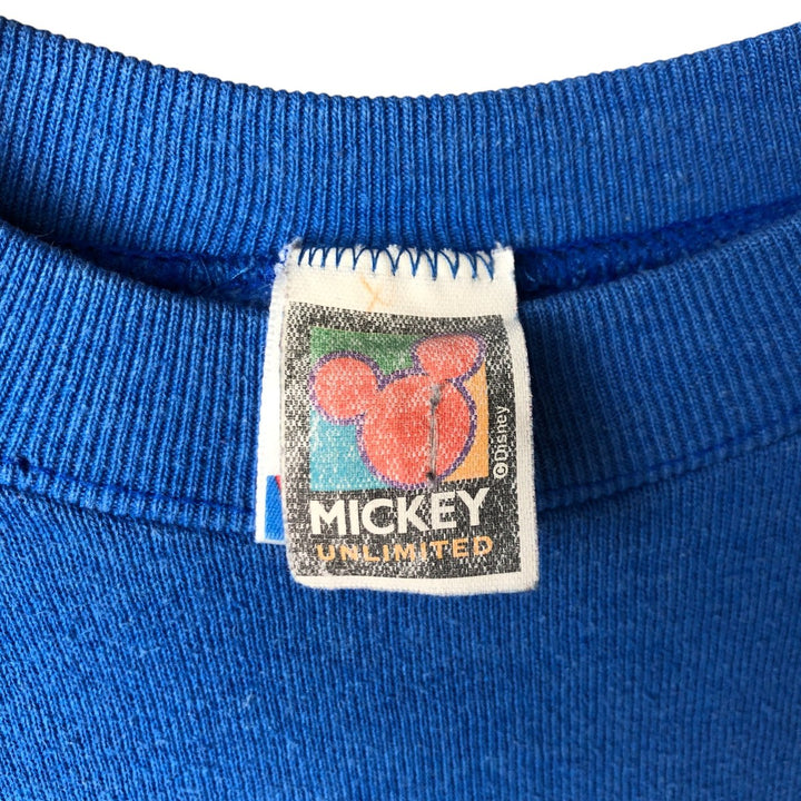 90'S Fruit of the Loom Mickey Mouse character sweatshirt, made in the USA, men's size L, vintage cotton blue type Vintage Second Hand