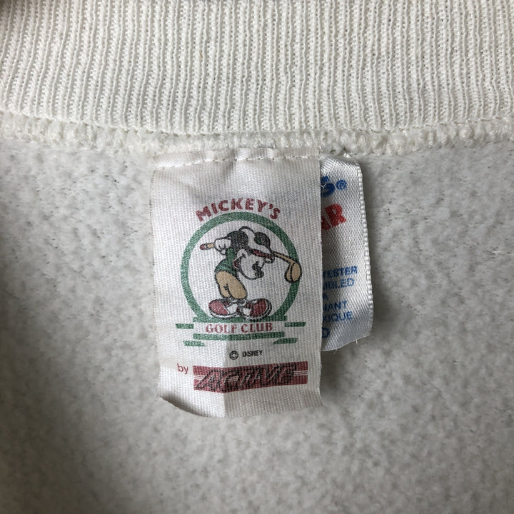 90s-00'S Hanes ACTIVEWEAR Mickey Mouse Character Sweatshirt, Made in USA, Men's Size XL cotton white type Vintage Second Hand