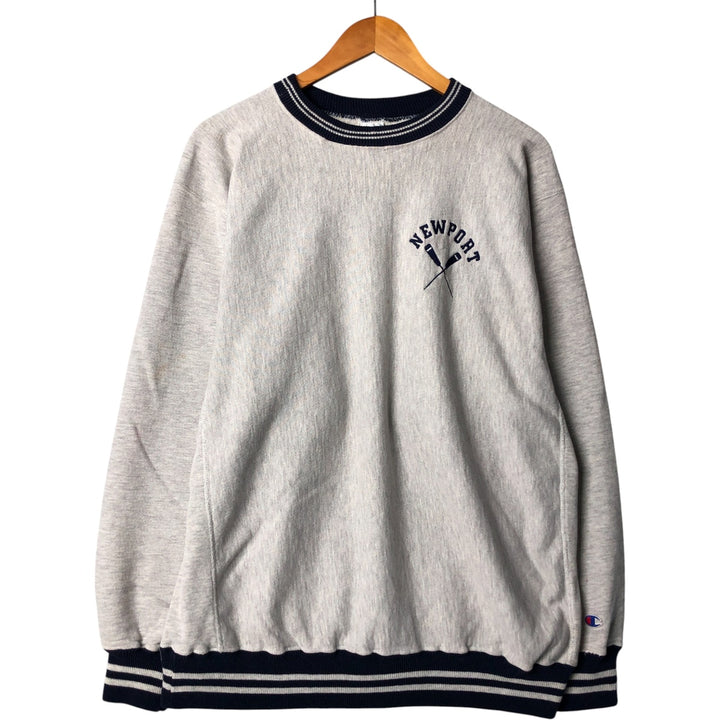 90'S Champion Reverse Weave Embroidered Tag College Sweatshirt Trainer Made in USA Men's XXL Vintage cotton gray type Vintage Second Hand