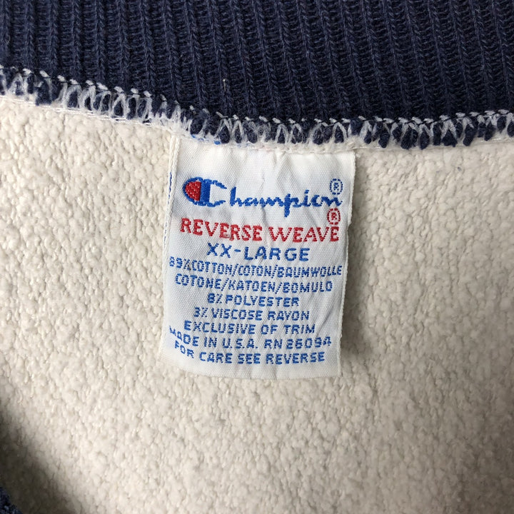90'S Champion Reverse Weave Embroidered Tag College Sweatshirt Trainer Made in USA Men's XXL Vintage cotton gray type Vintage Second Hand