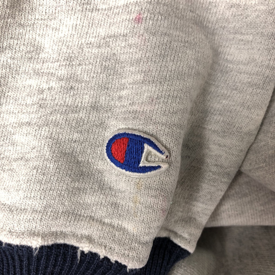 90'S Champion Reverse Weave Embroidered Tag College Sweatshirt Trainer Made in USA Men's XXL Vintage cotton gray type Vintage Second Hand