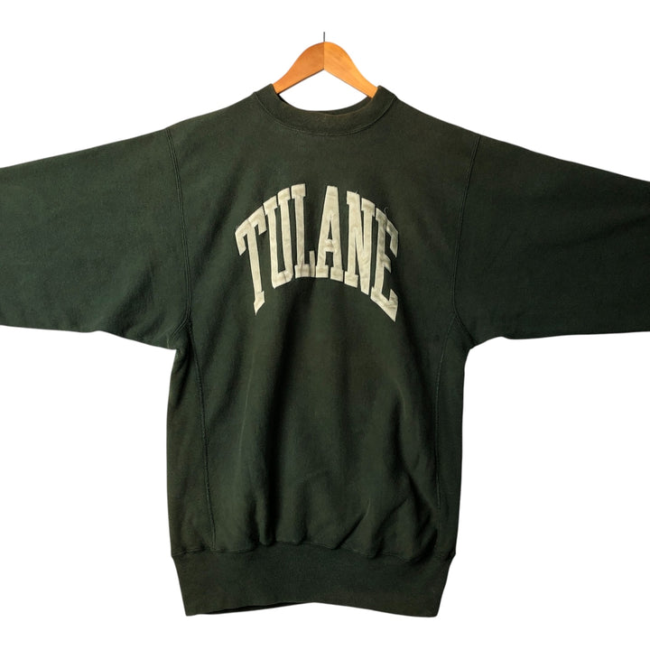 90'S Champion Reverse Weave College Sweatshirt with Embroidered Tag, Made in USA, Men's XXL cotton green type Vintage Second Hand
