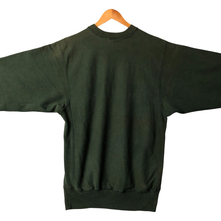 90'S Champion Reverse Weave College Sweatshirt with Embroidered Tag, Made in USA, Men's XXL cotton green type Vintage Second Hand