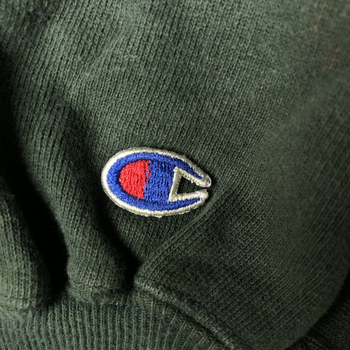 90'S Champion Reverse Weave College Sweatshirt with Embroidered Tag, Made in USA, Men's XXL cotton green type Vintage Second Hand