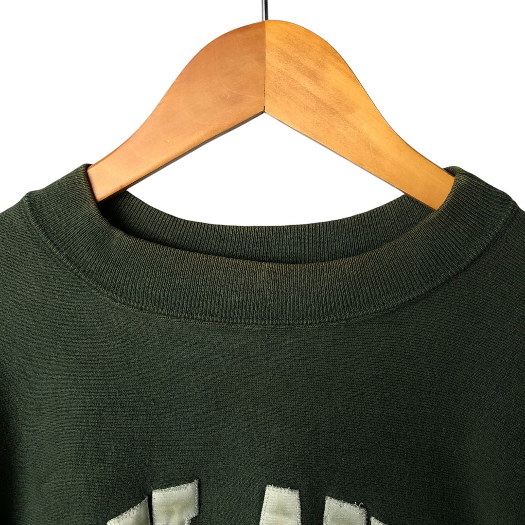 90'S Champion Reverse Weave College Sweatshirt with Embroidered Tag, Made in USA, Men's XXL cotton green type Vintage Second Hand