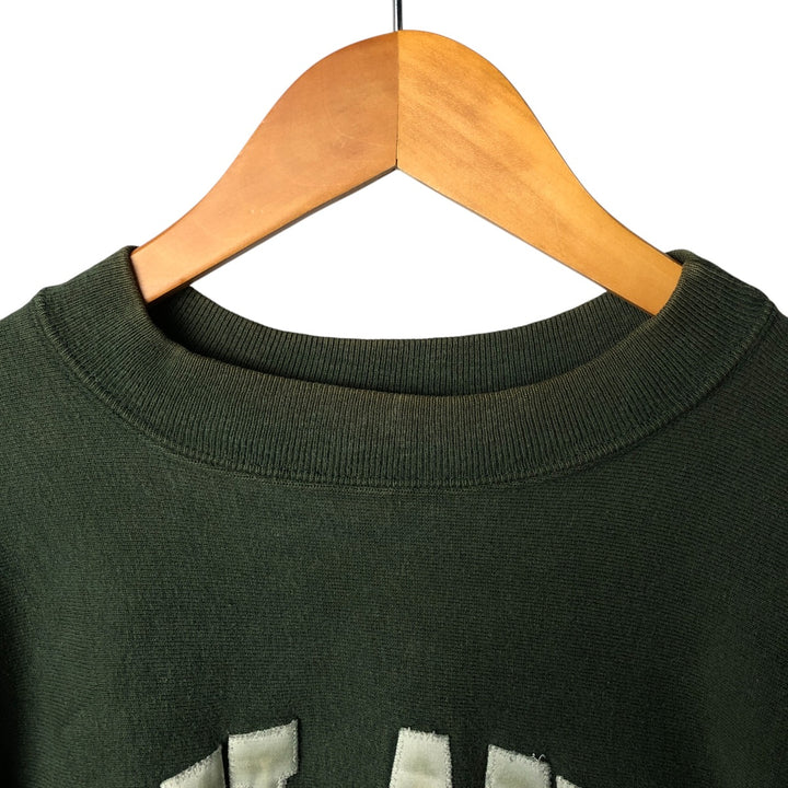 90'S Champion Reverse Weave College Sweatshirt with Embroidered Tag, Made in USA, Men's XXL cotton green type Vintage Second Hand