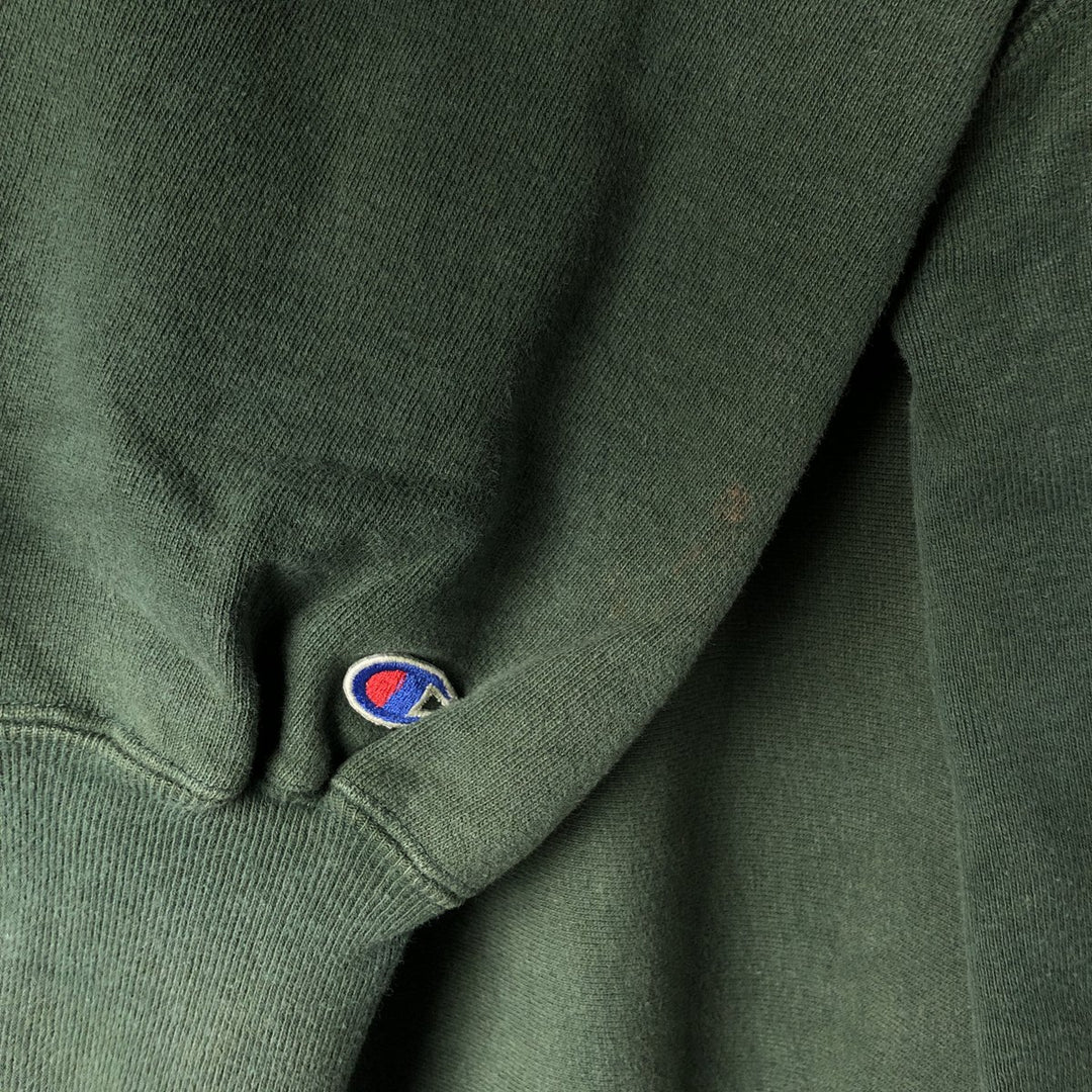 90'S Champion Reverse Weave College Sweatshirt with Embroidered Tag, Made in USA, Men's XXL cotton green type Vintage Second Hand