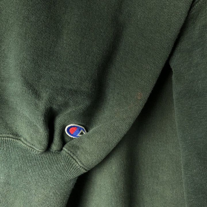 90'S Champion Reverse Weave College Sweatshirt with Embroidered Tag, Made in USA, Men's XXL cotton green type Vintage Second Hand