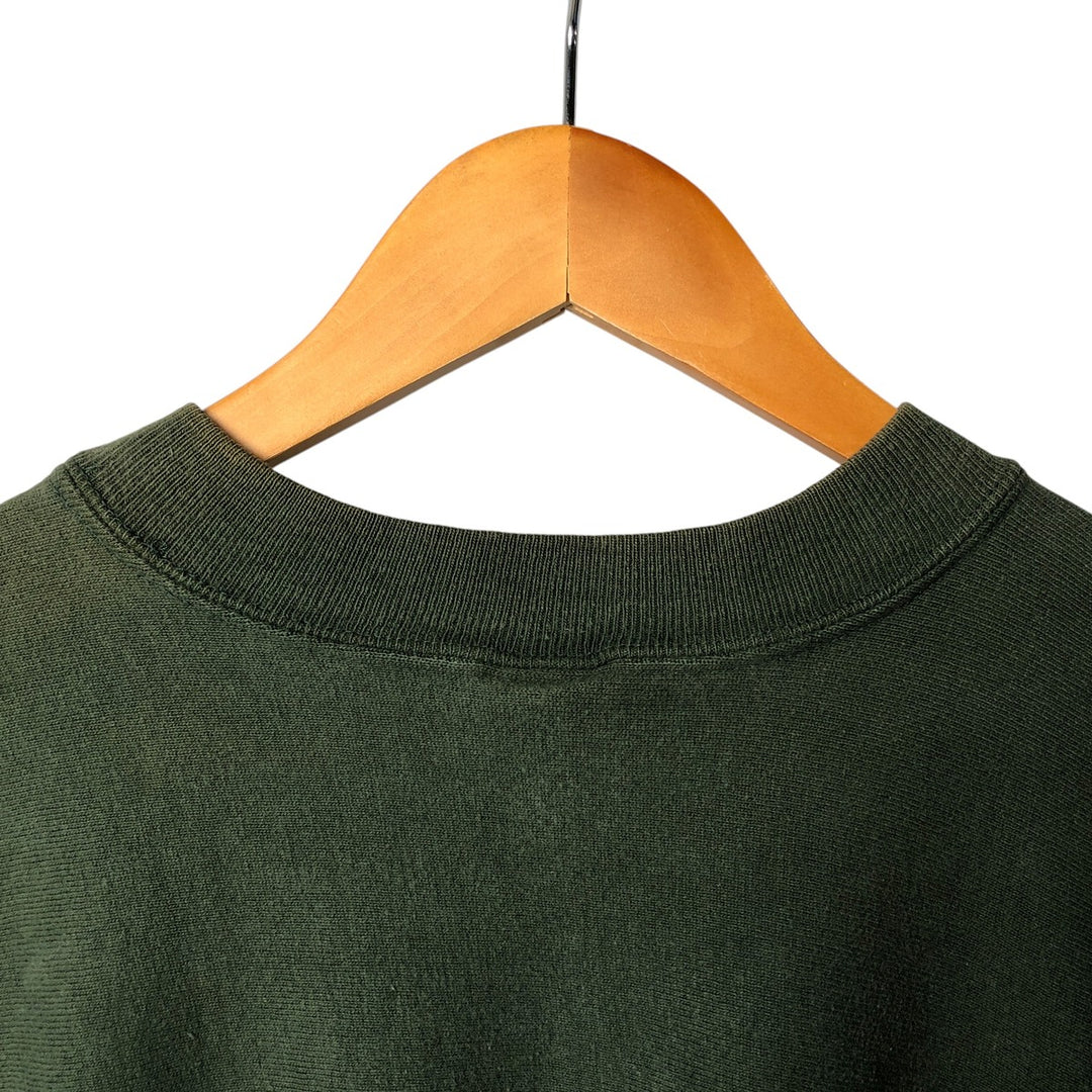 90'S Champion Reverse Weave College Sweatshirt with Embroidered Tag, Made in USA, Men's XXL cotton green type Vintage Second Hand