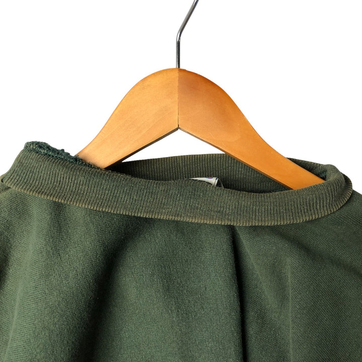 90'S Champion Reverse Weave College Sweatshirt with Embroidered Tag, Made in USA, Men's XXL cotton green type Vintage Second Hand