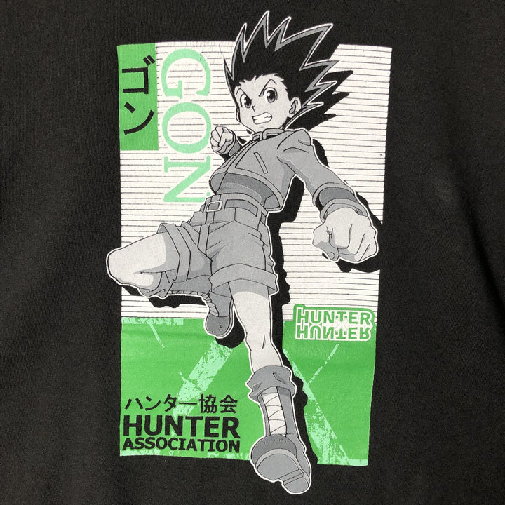 HUNTERxHUNTER GON Anime Character Print T-Shirt, Men's Size L cotton black type Vintage Second Hand