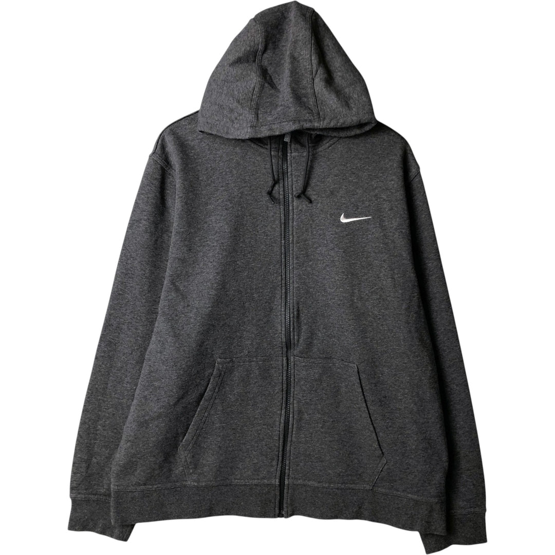 Nike Sweat Full Zip Hoodie Men's XXL cotton Charcoal Vintage Second Hand