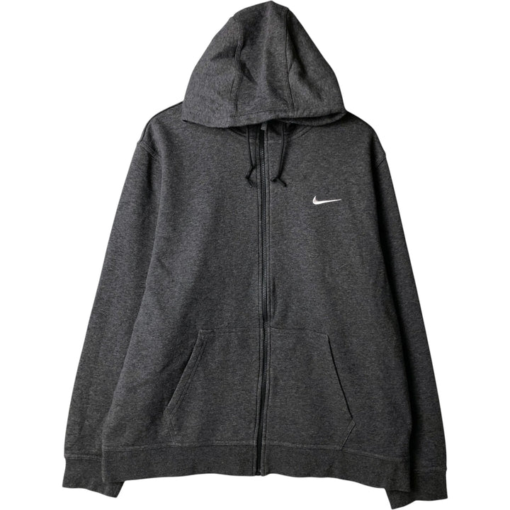 Nike Sweat Full Zip Hoodie Men's XXL cotton Charcoal Vintage Second Hand