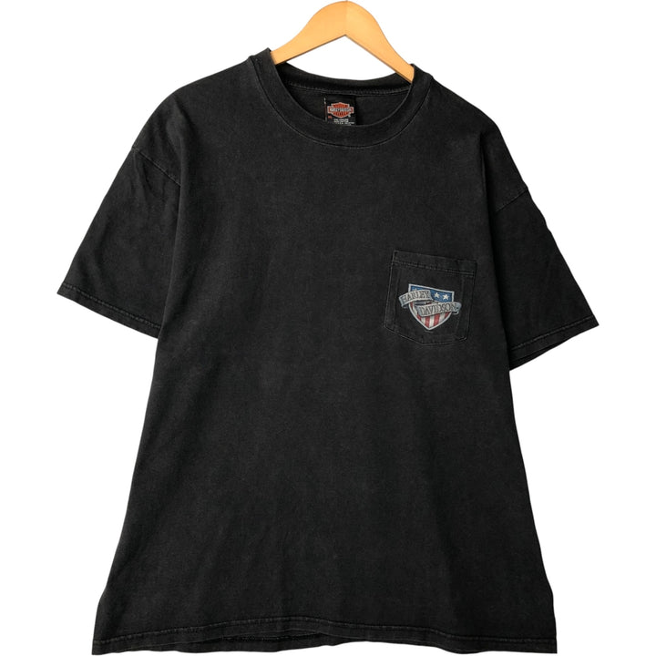 90'S Harley-Davidson Motorcycle Bike T-shirt Made in USA Men's XL Vintage cotton black type Vintage Second Hand