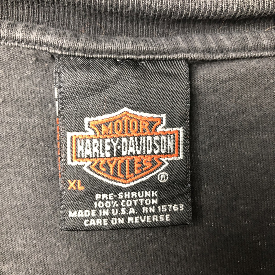 90'S Harley-Davidson Motorcycle Bike T-shirt Made in USA Men's XL Vintage cotton black type Vintage Second Hand