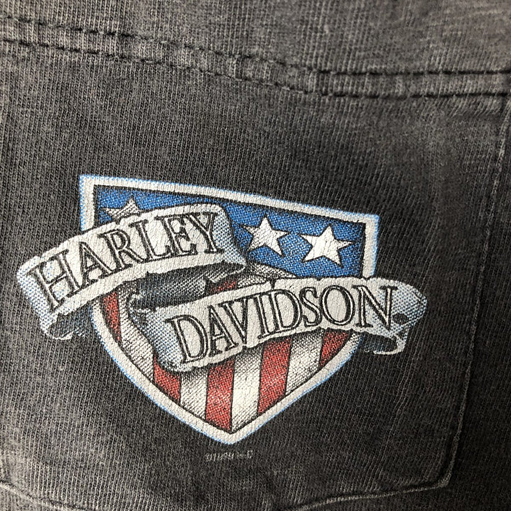 90'S Harley-Davidson Motorcycle Bike T-shirt Made in USA Men's XL Vintage cotton black type Vintage Second Hand